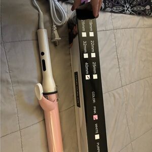 Pink and White Curling Iron